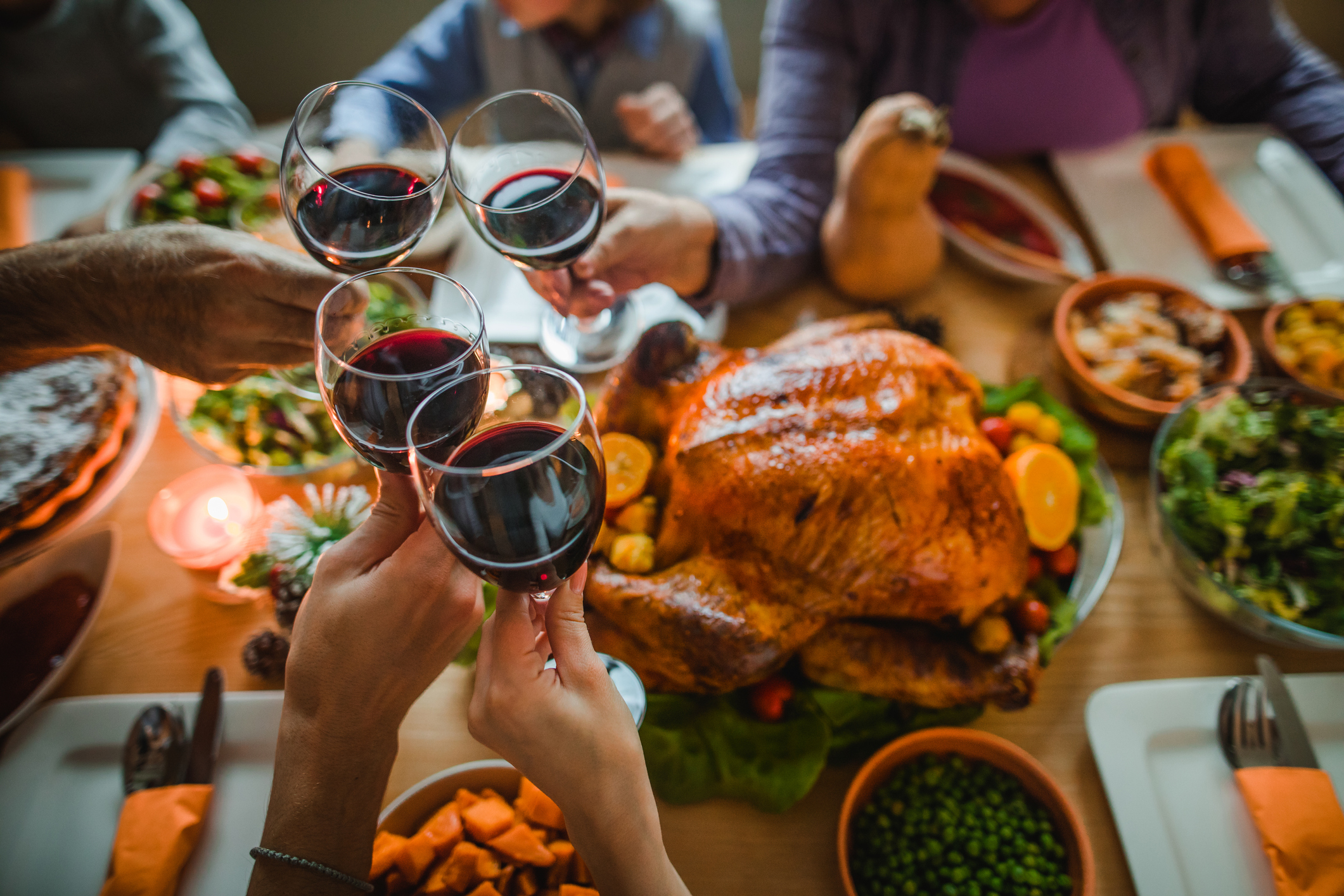 Cheers to this great Thanksgiving dinner!