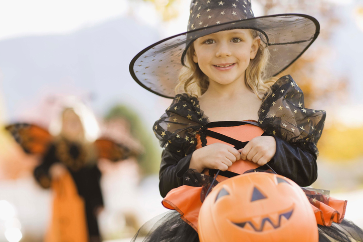 Girl in Halloween costume